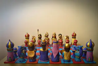 Ajedrez medieval artesanal de María Eugenia Marioni